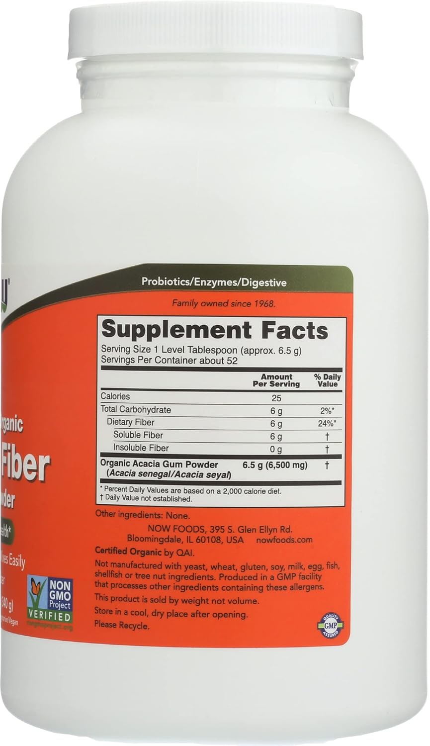 Organic Acacia Fiber Powder - 12 oz by NOW Foods