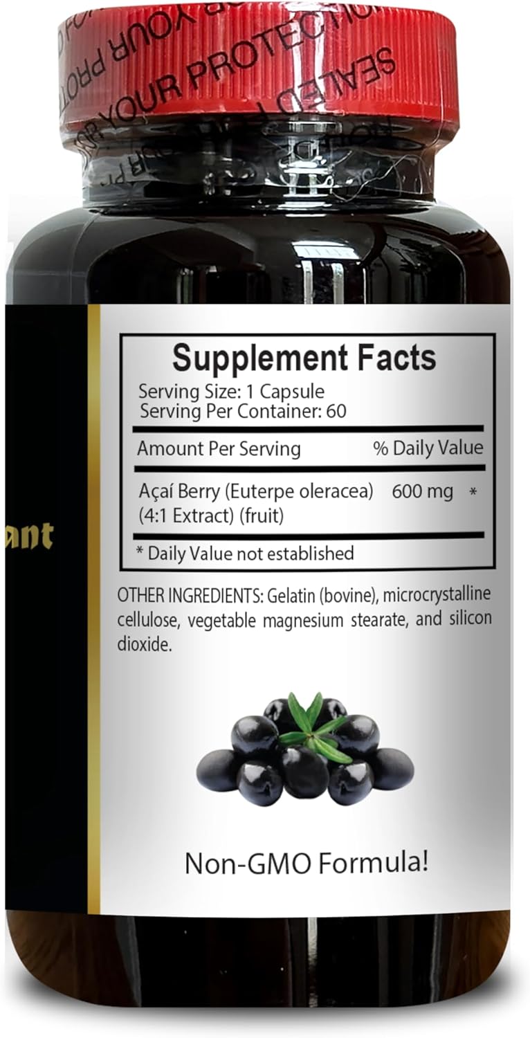 Organic Acai Berry Extract Supplement for Fertility - Antioxidant-Rich Pills - 240 Capsules