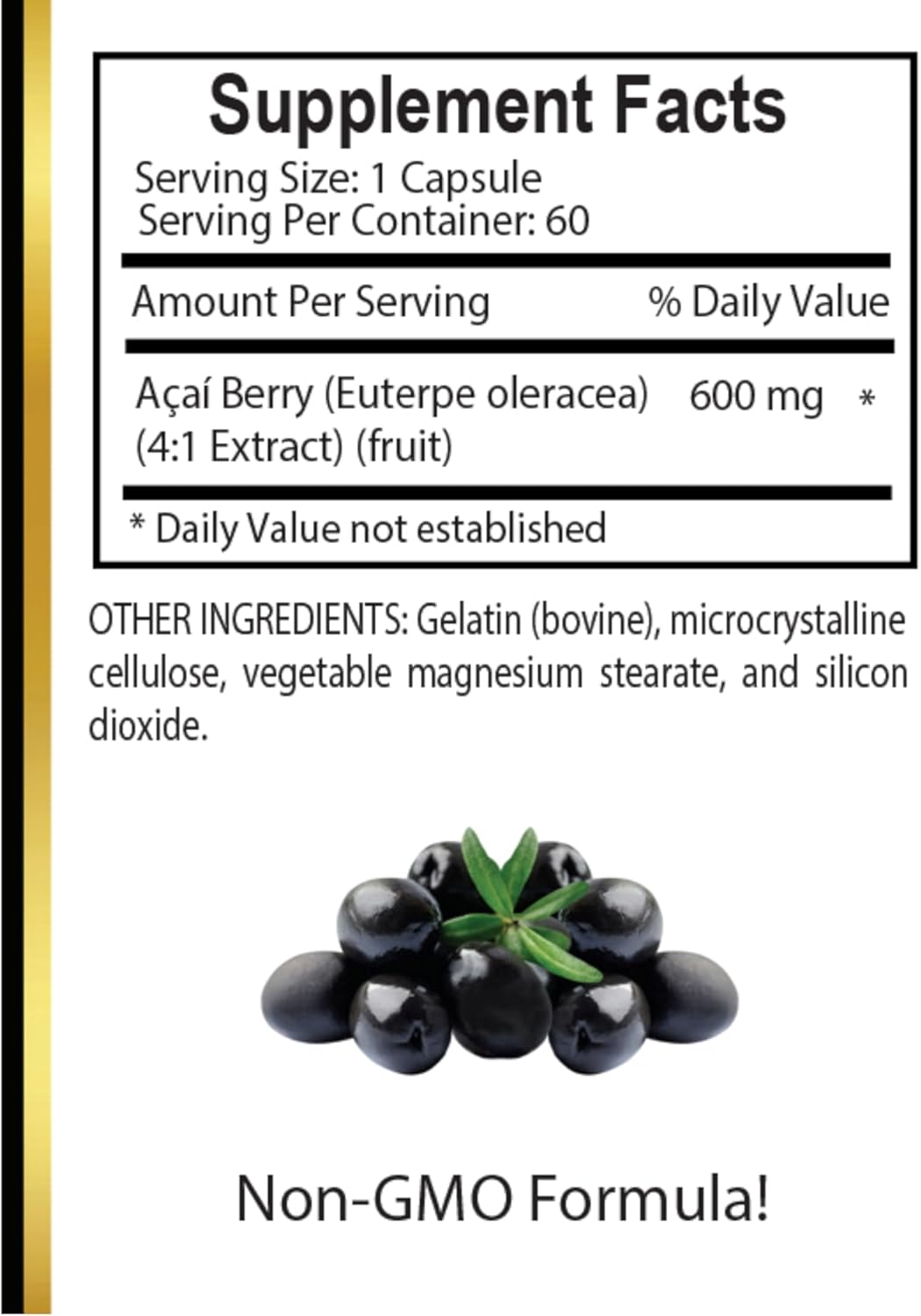 Organic Acai Berry Extract Supplement for Fertility - Antioxidant-Rich Pills - 240 Capsules