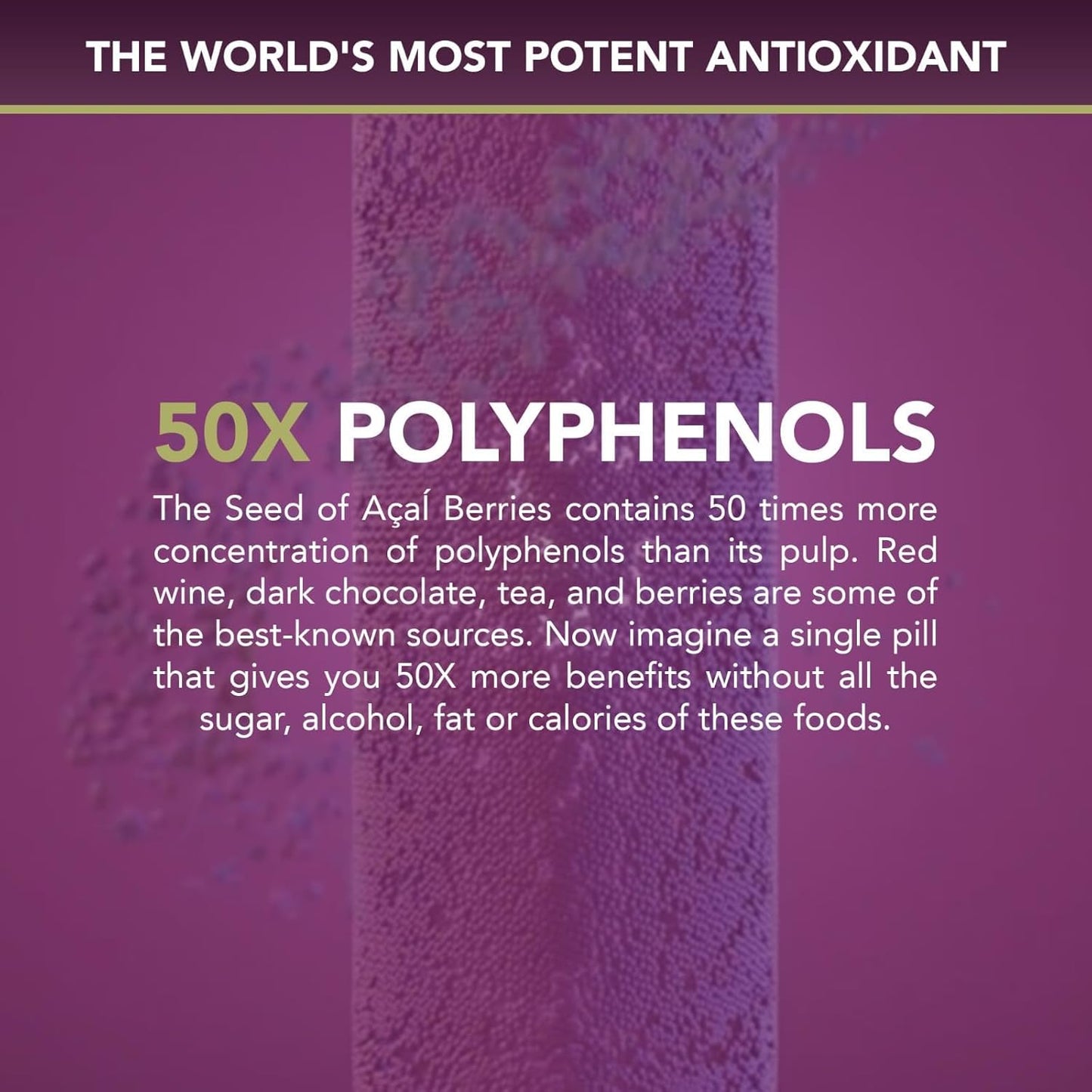 Organic Acai Seed Extract Supplement for Improved Blood Flow and Circulation- Patented Nitric Oxide Formula- 60 Capsules- High Antioxidant Content