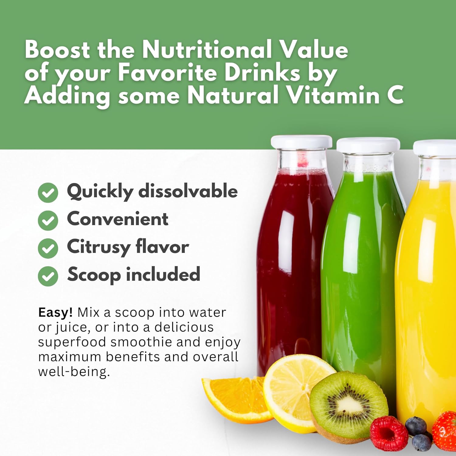 Organic Acerola Cherry & Camu Camu Powder Vitamin C with Citrus Bioflavonoids - Immune & Collagen Support - Anti Aging Skin - Made in USA - 90 Servings