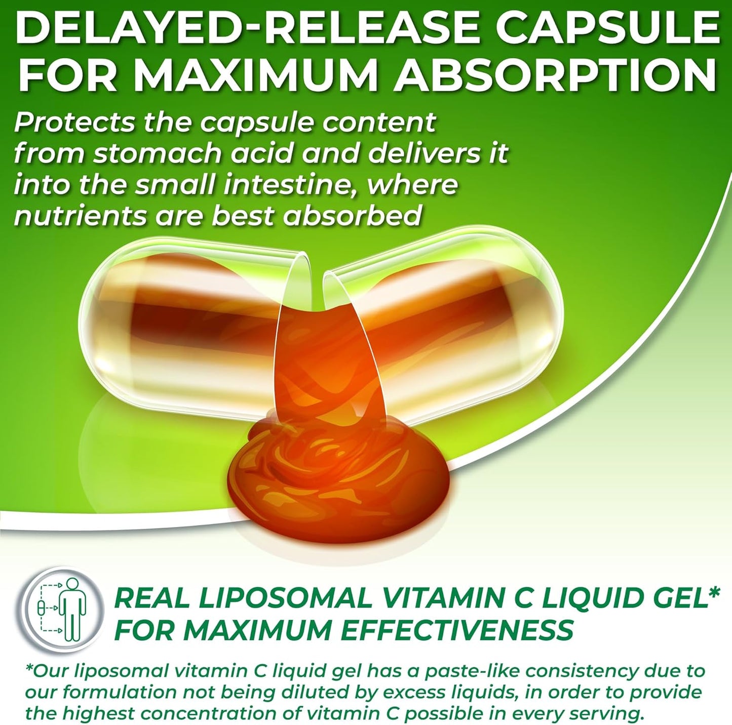 Organic Acerola Cherry Liposomal Vitamin C Capsules - 1100mg - Immune Support Supplement with Enhanced Absorption - 120 Count