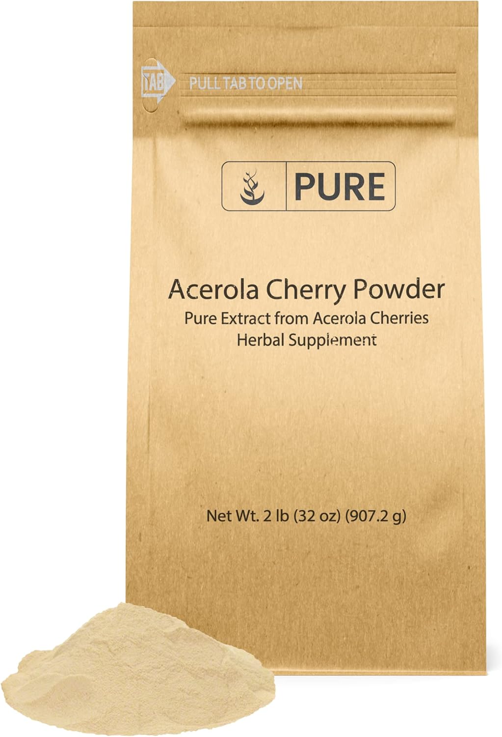 Organic Acerola Cherry Powder - 2 lb Bag | Non-GMO, Gluten-Free, Eco-Friendly Packaging | Pure Ingredients