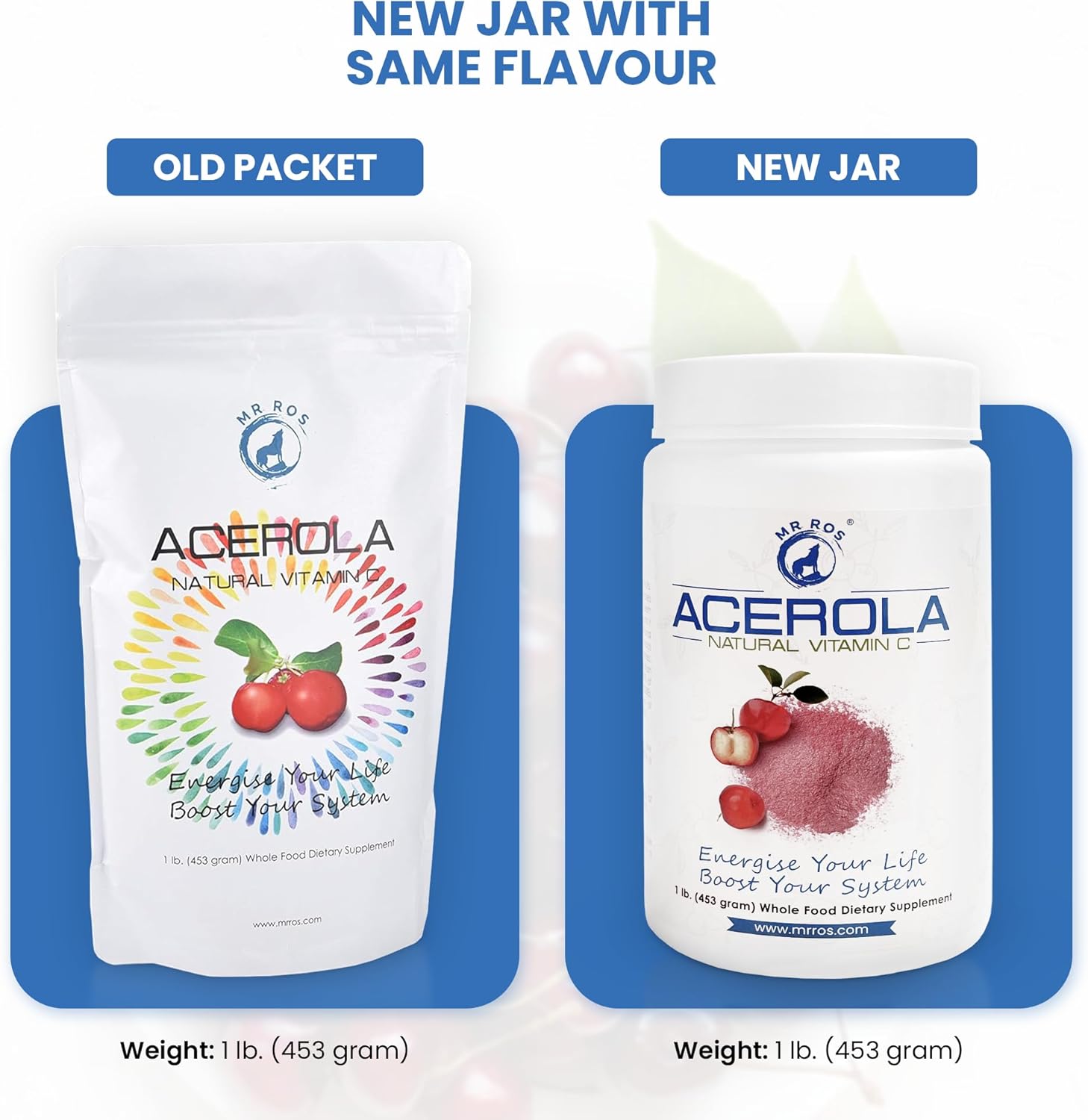 Organic Acerola Cherry Vitamin C Powder 1 Lb - Immune System Booster - Non-GMO Nobel Prize Winner Formula