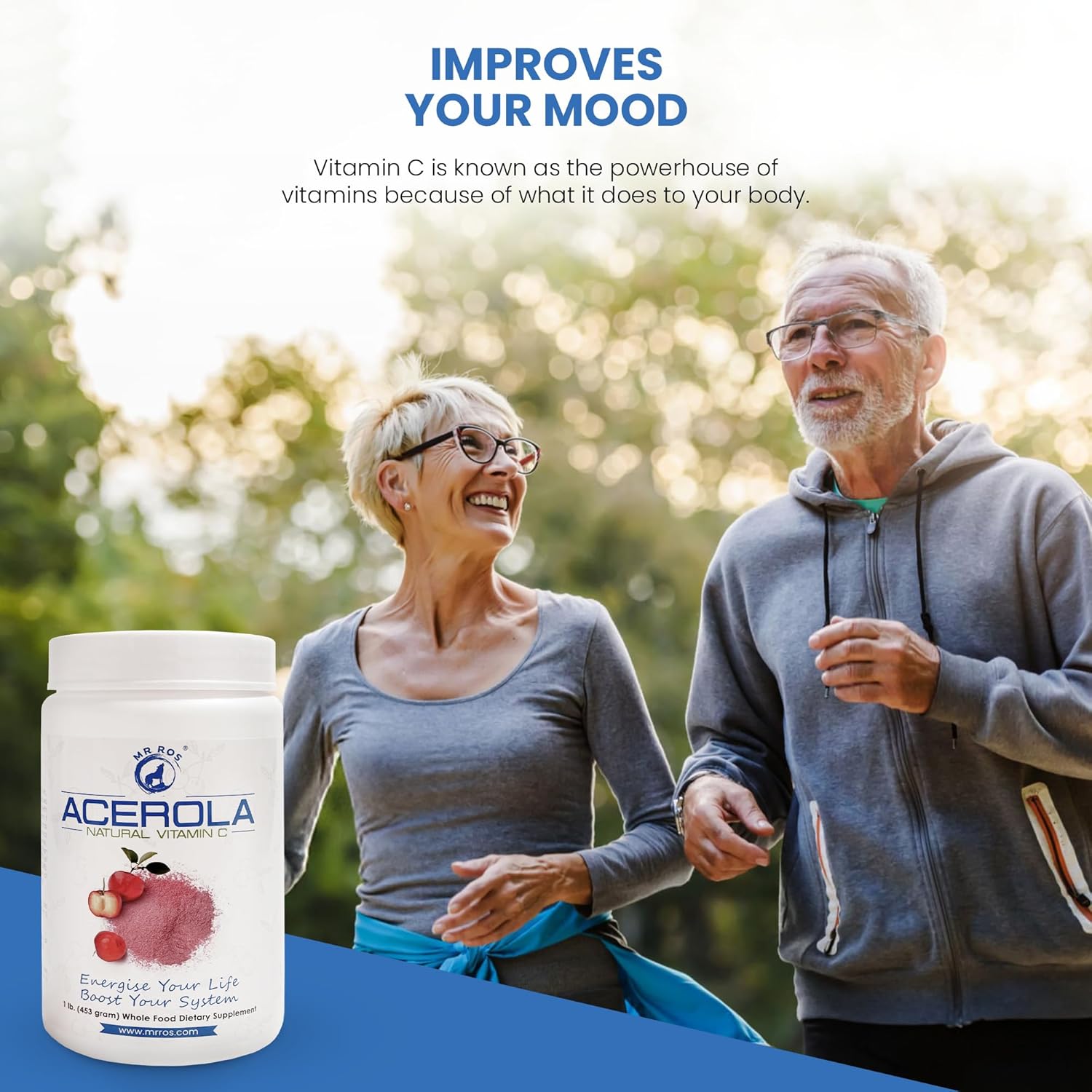 Organic Acerola Cherry Vitamin C Powder 1 Lb - Immune System Booster - Non-GMO Nobel Prize Winner Formula