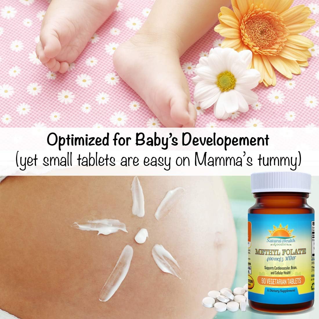 Organic Active Folate Quatrefolic Acid 5-MTHF Methylfolate for Prenatal Health & Development