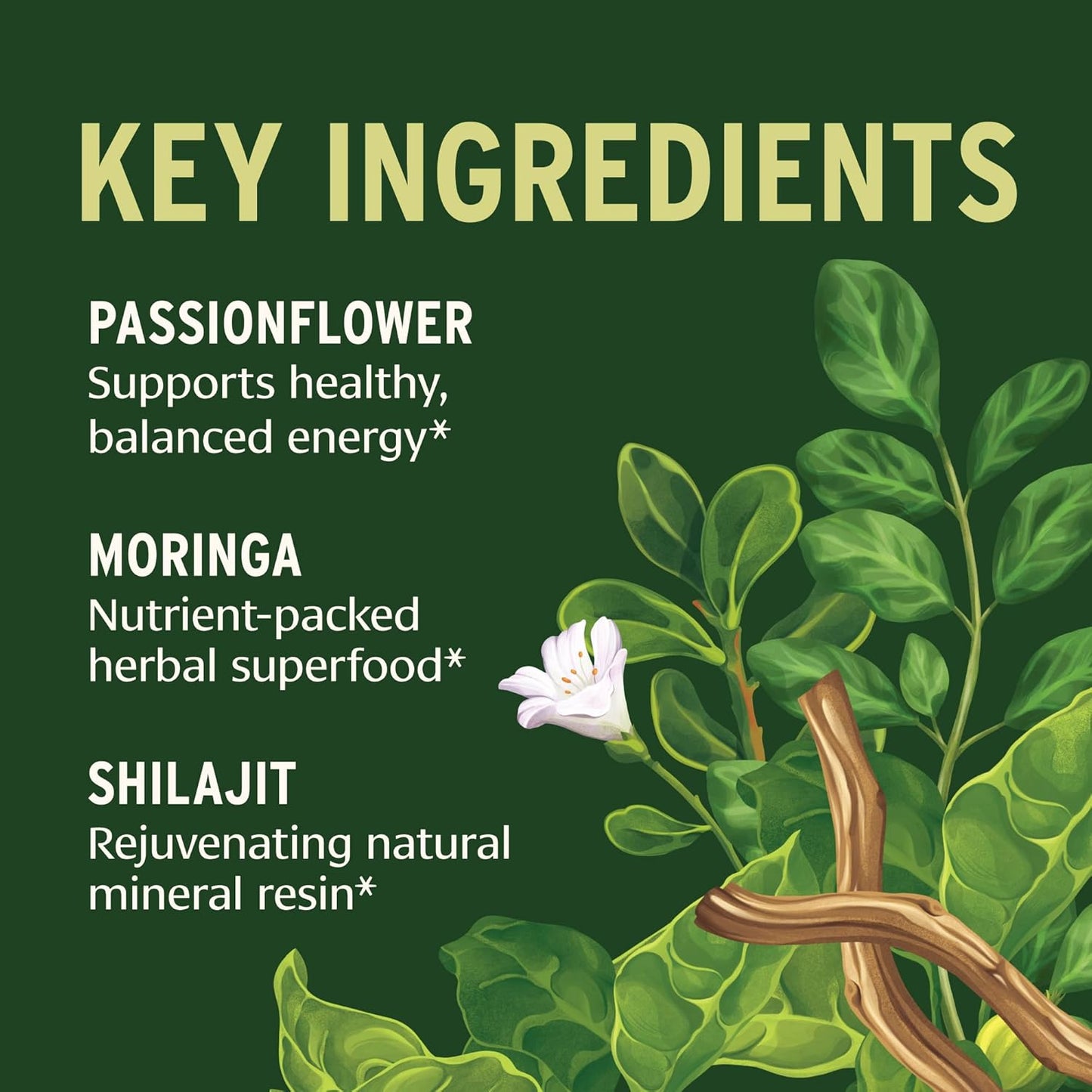 Organic Adaptogens Supplement for Energy and Focus - Herbal Superfoods - 90 Tablets