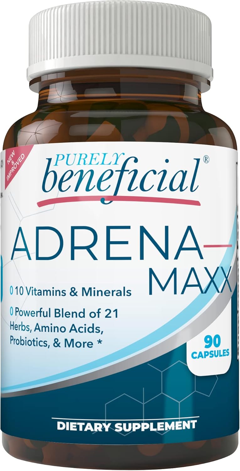 Organic Adrena-Maxx Supplement - 45 Day Supply for Fatigue Relief and Enhanced Energy - Natural Stress Response Booster