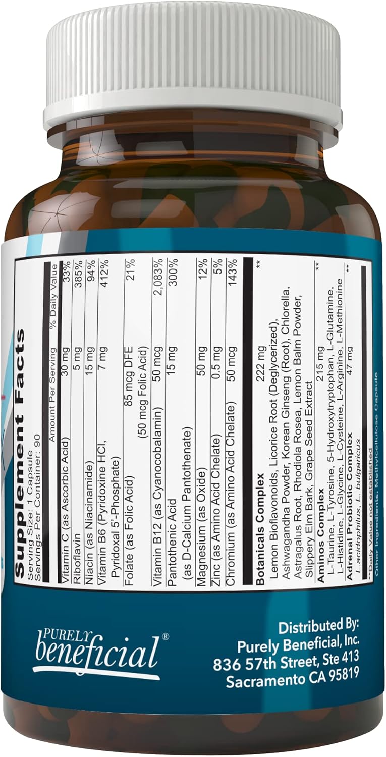 Organic Adrena-Maxx Supplement - 45 Day Supply for Fatigue Relief and Enhanced Energy - Natural Stress Response Booster