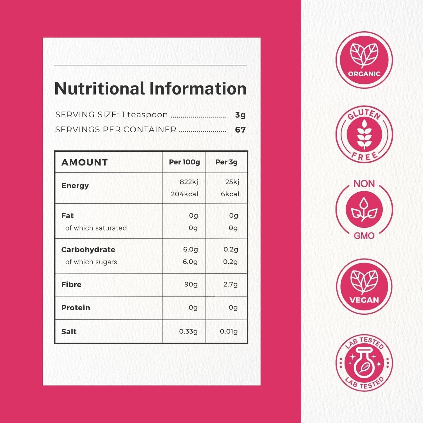 Organic Agave Inulin Powder - Premium 400g Pack for Gut Health and Intestinal Support