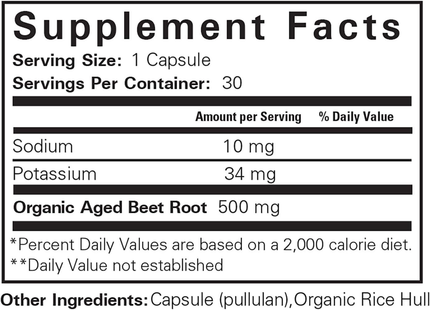 Organic Aged Beet Root Capsules for Stamina and Nitric Oxide - 30 Count - Sugar-Free Nitrate Supplement