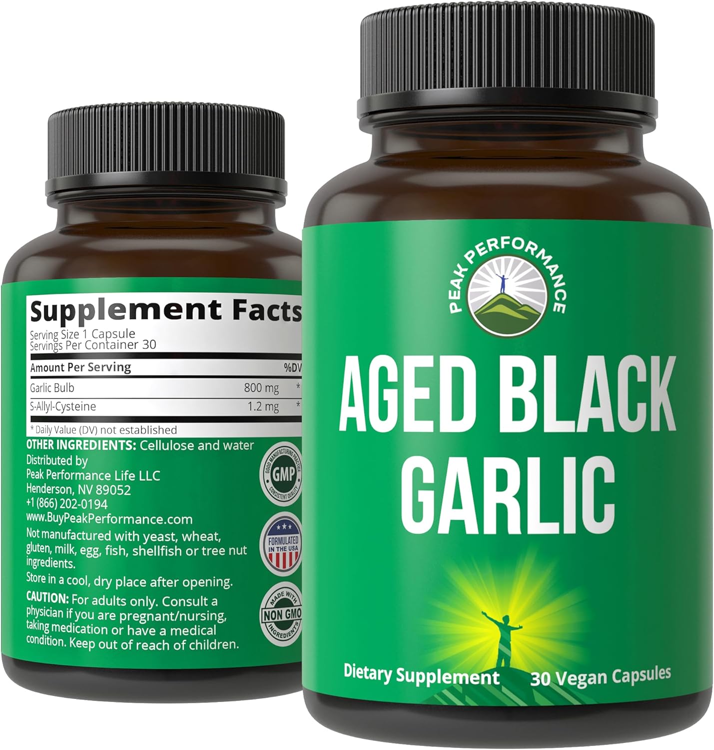 Organic Aged Black Garlic Capsules - Vegan Supplement for Cholesterol and Immune Support with S-Allyl Cysteine