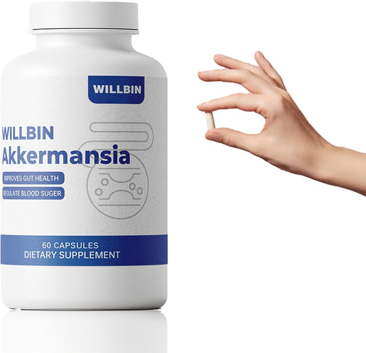 Organic Akkermansia Muciniphila Probiotic Capsules, 100M AFU Live Strain, Boosts GLP-1, Immune Support, Gut Health, Vegan - 60 Count