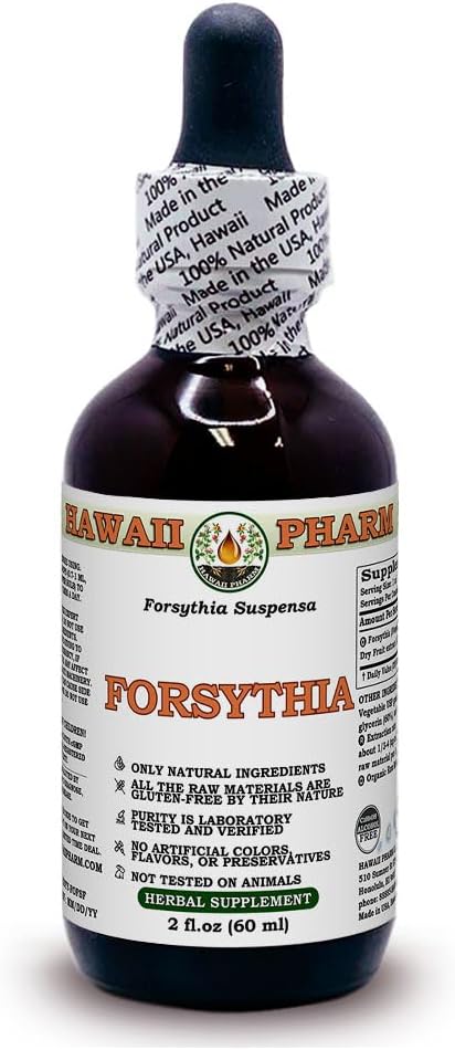 Organic Alcohol-Free Forsythia Liquid Extract 2 oz - Natural Shield & Protection from Hawaii Pharm