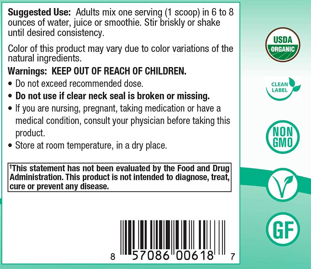 Organic Alkalizing Greens Powder with Digestive Enzymes & Probiotics for pH Balance