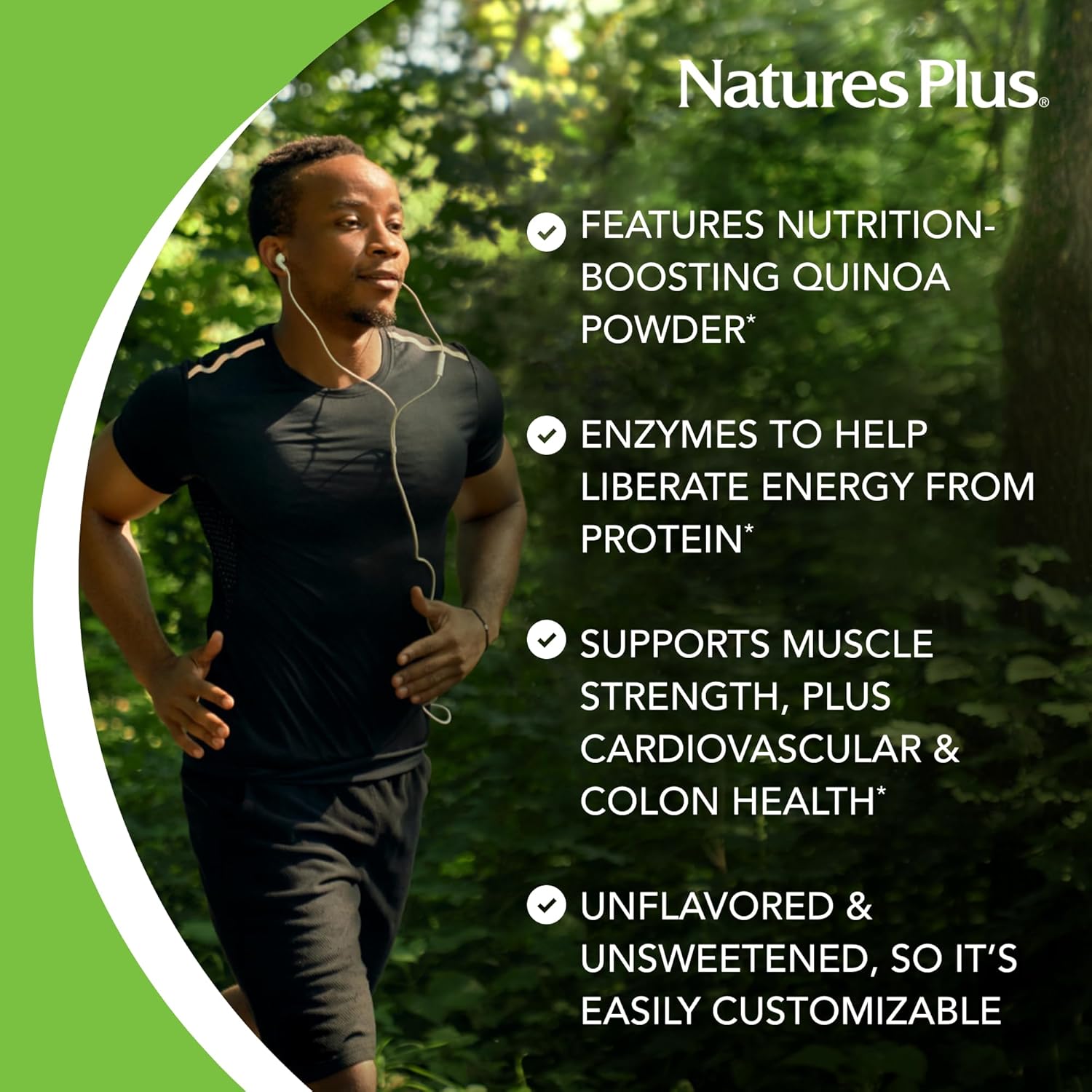 Organic Almond Protein Powder - 1.04 lbs, Unflavored, Non-GMO Vegan, No Added Sugar, Muscle Recovery Support - Vegetarian, Gluten-Free - 15 Servings