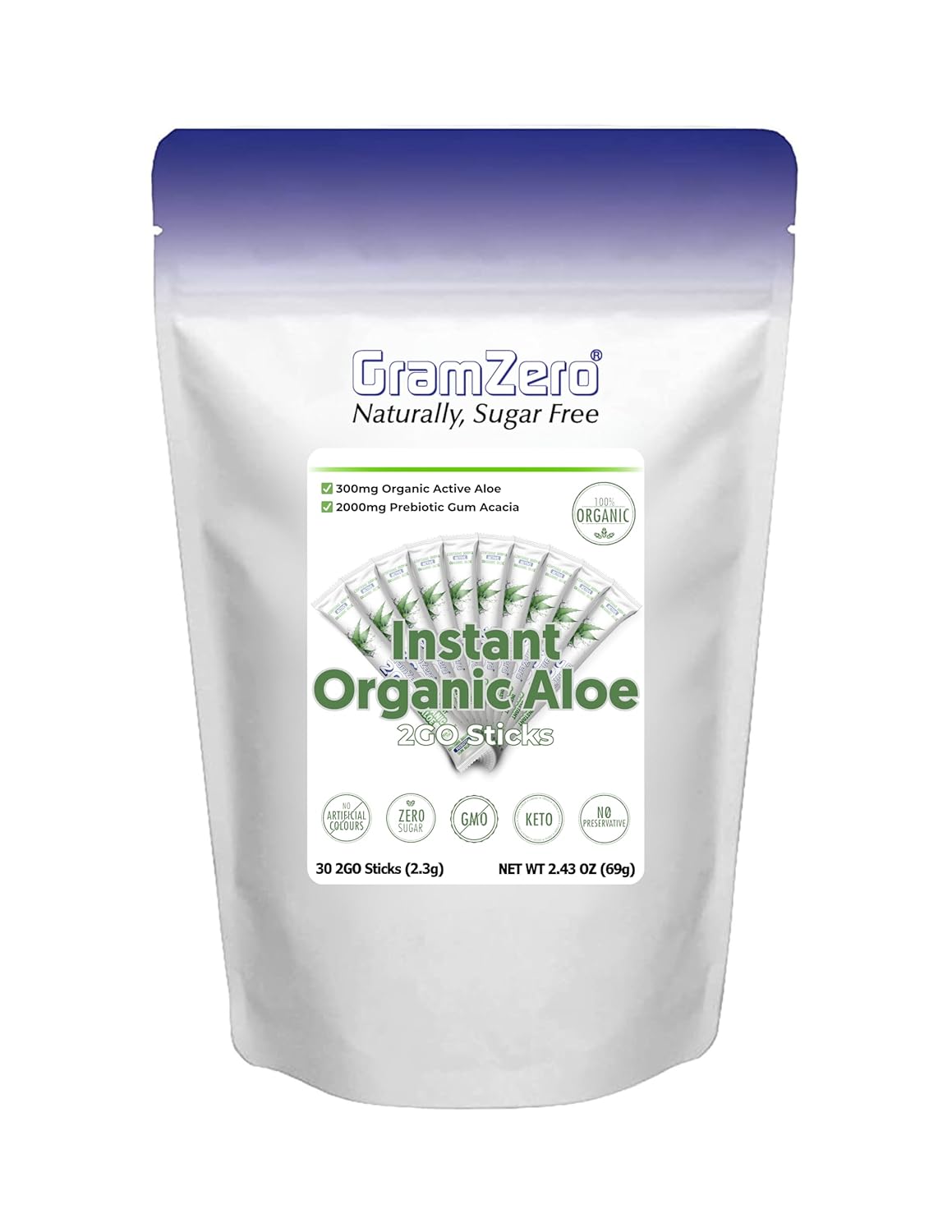 Organic Aloe 2GO Sticks - Unflavored, Perfect for Nutrition Club Loaded Tea