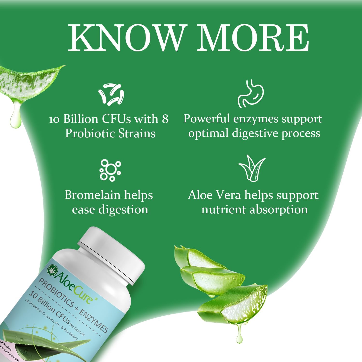 Organic Aloe Vera Capsules Pack - 3 Pieces with VeraFlex, Probiotics, and Enzymes