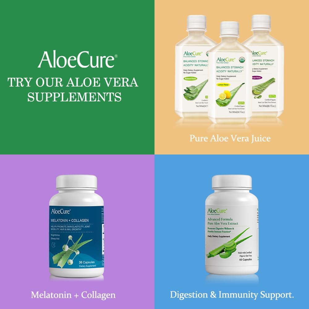 Organic Aloe Vera Capsules Pack - 3 Pieces with VeraFlex, Probiotics, and Enzymes