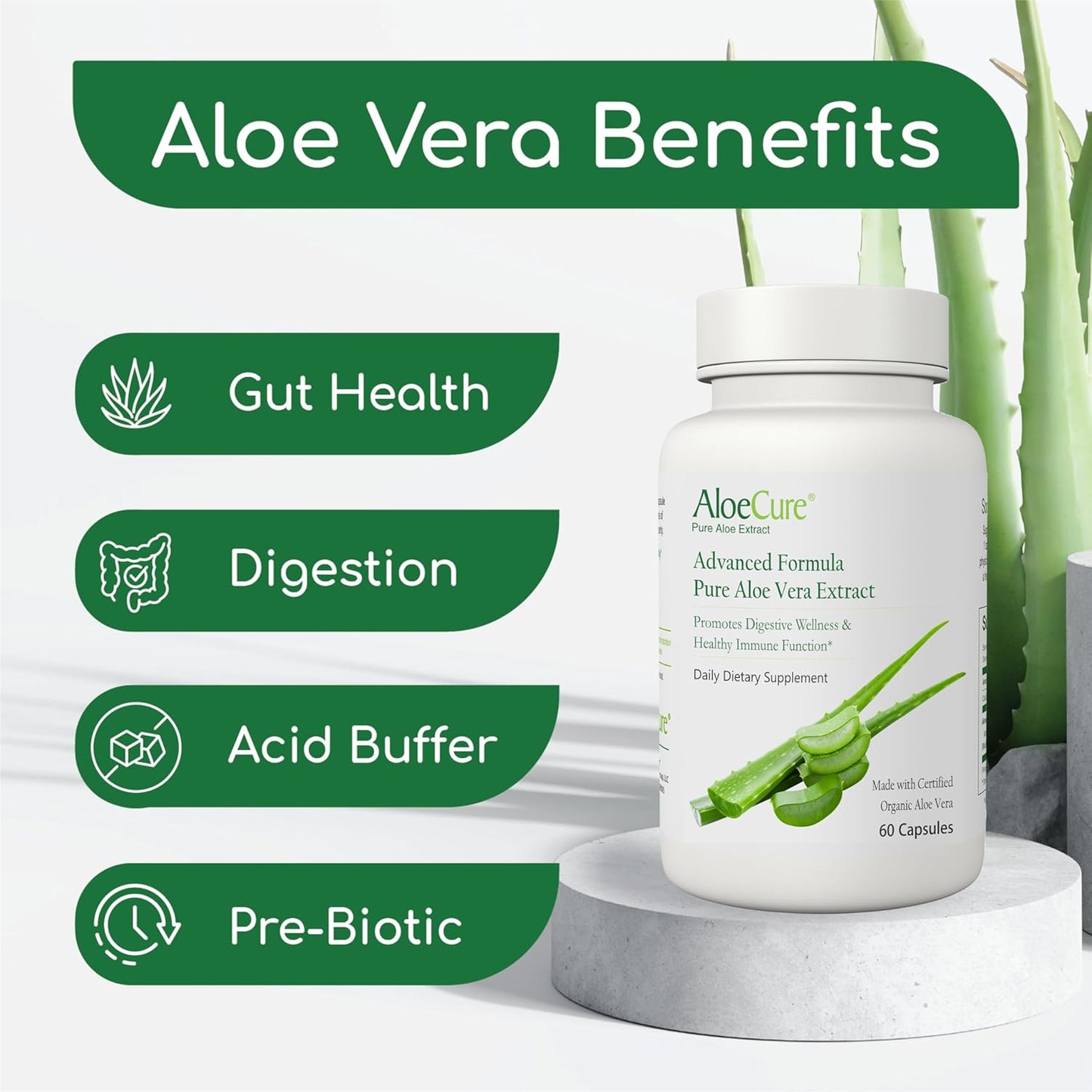 Organic Aloe Vera Capsules Pack - 4 Pack Bundle with VeraFlex and Aloe Vera Capsules