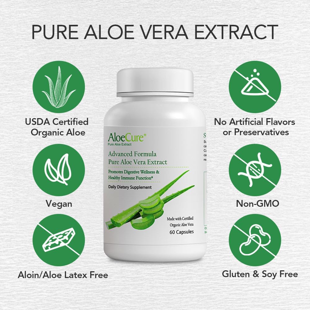 Organic Aloe Vera Capsules Pack - 4 Pack Bundle with VeraFlex and Aloe Vera Capsules