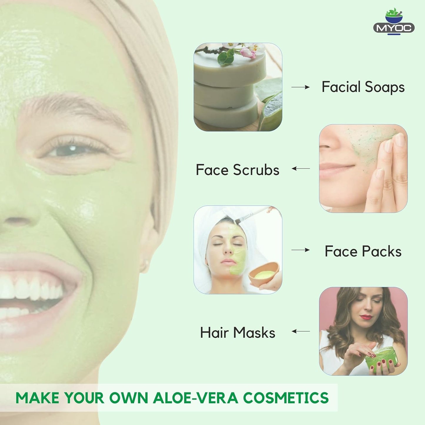 Organic Aloe Vera Powder for Skin and Hair Care - 230g (8.01 oz)