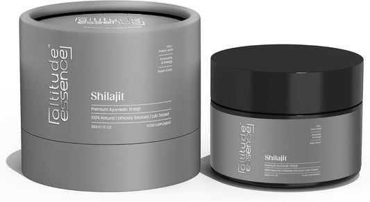Organic Altitude Essence Shilajit Resin Supplement - High Potency Gold Grade with 85+ Trace Minerals & Fulvic Acid for Energy, Metabolism, and Immune Support - 30g