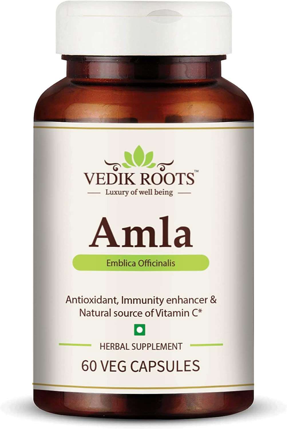 Organic Amla Capsules - Immunity Booster with Vitamin C - Herbal Supplements - 60 Capsules