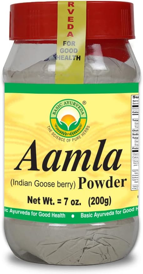 Organic Amla Powder 7.05 Oz - Raw Amalaki Supplement for Immune Support - Natural Vitamin C Source from India - Ayurvedic Gooseberry Powder