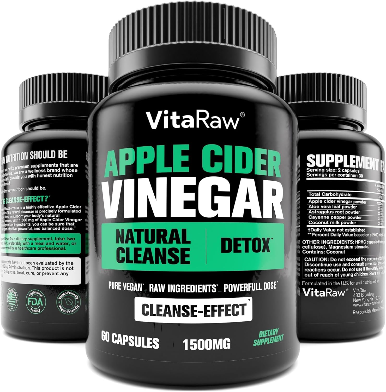 Organic Apple Cider Vinegar Capsules with The Mother - Energy Boost & Heart, Gut, Immune Health - Gluten & Dairy Free - Raw Probiotic & Prebiotic - Vegan with Astragalus Root