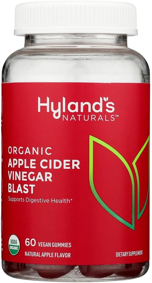 Organic Apple Cider Vinegar Gummies for Digestive Health - 60 Vegan ACV Gummies for 30 Days by Hyland's