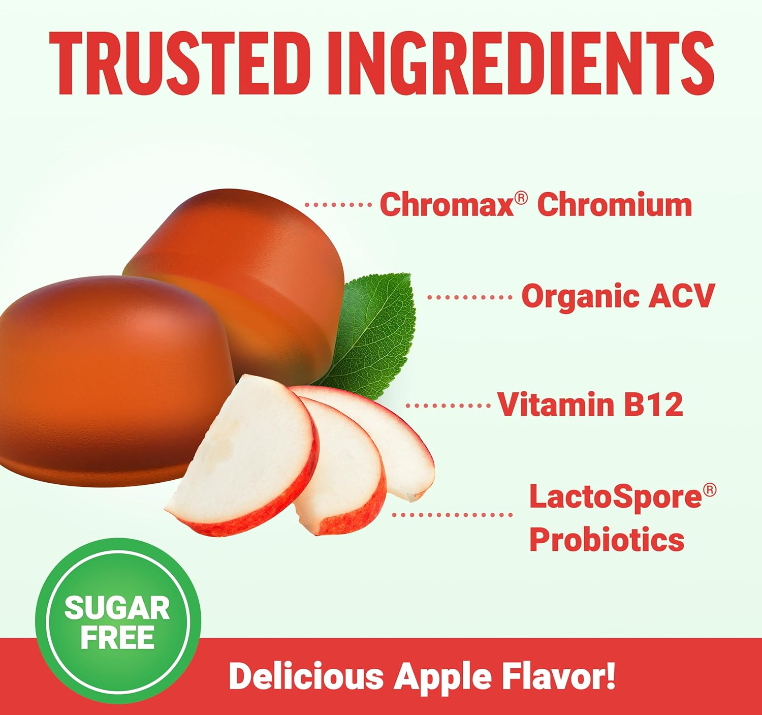 Organic Apple Cider Vinegar Gummies with Probiotics & Prebiotics for Digestion & Metabolism, Apple Flavor, 120ct