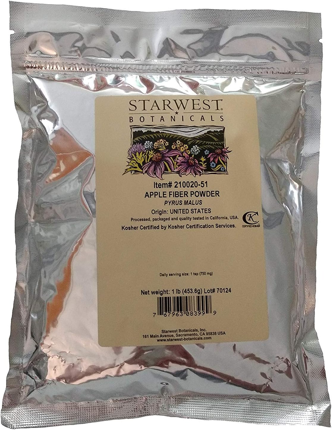 Organic Apple Fiber Powder - 1 LB by Starwest Botanicals