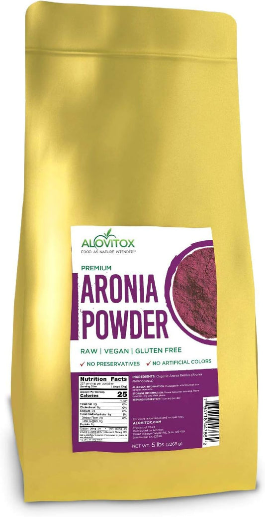 Organic Aronia Juice Powder | Rich in Antioxidants, Fiber, and Essential Vitamins | Non-GMO, Gluten Free, Water Soluble | Alovitox
