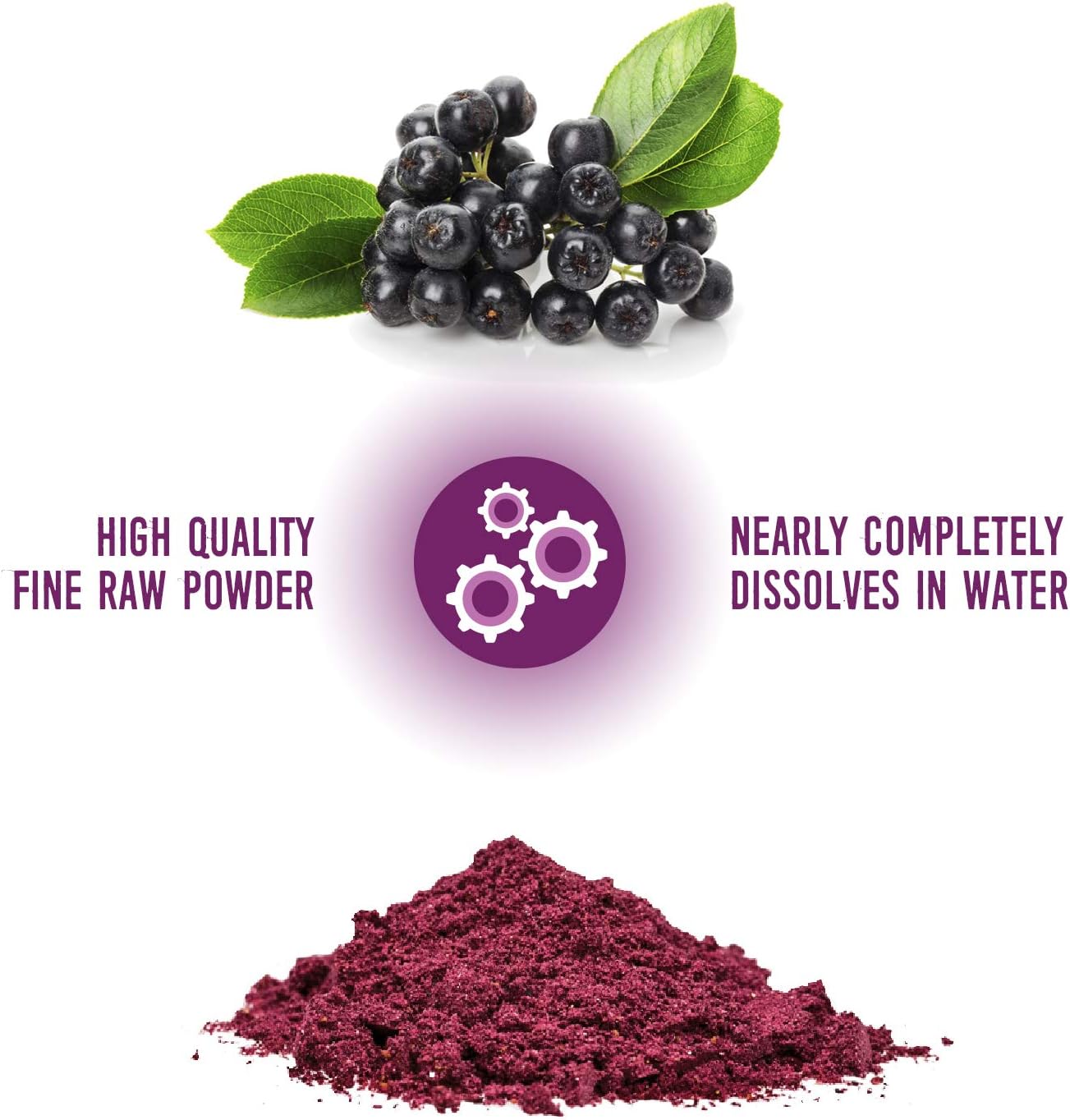 Organic Aronia Juice Powder | Rich in Antioxidants, Fiber, and Essential Vitamins | Non-GMO, Gluten Free, Water Soluble | Alovitox