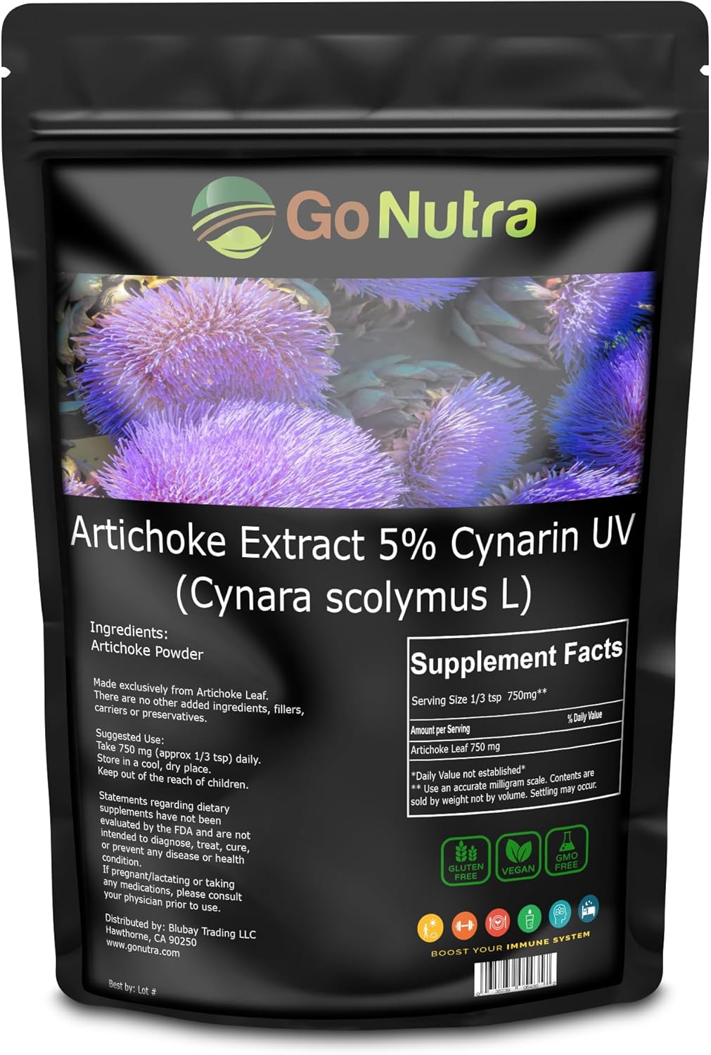 Organic Artichoke Extract Powder - High Cynarin Content - Pure Leaf & Stem - 4oz - 150 Servings