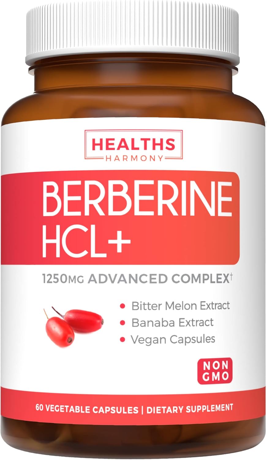 Organic Ashwagandha & Berberine HCL+ Bundle - Nature's Synergy Duo - Save $4 (11% Off) - Adrenal Support - 60 Berberine Capsules & 120 Ashwagandha Tablets