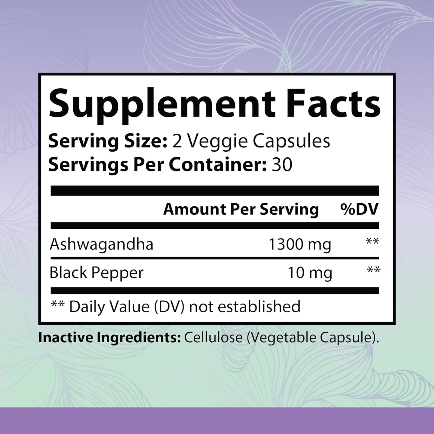 Organic Ashwagandha & Black Pepper Capsules for Stress, Cognition & Mood - Non-GMO, Gluten Free - 60 Count
