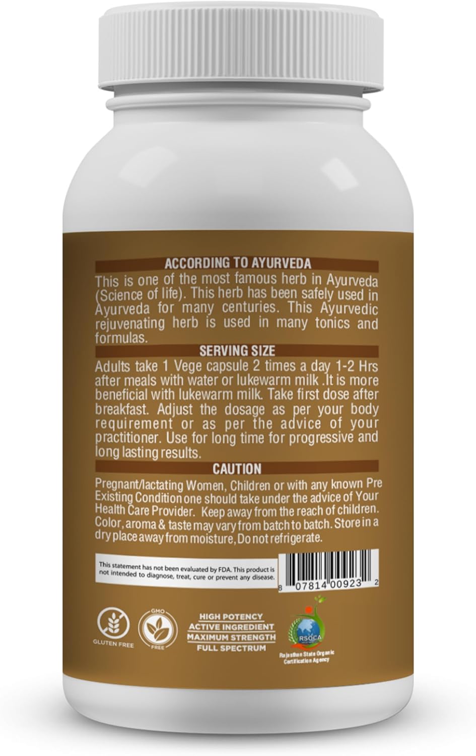 Organic Ashwagandha Capsules 800mg - Withannolides 5% & Alkaloids 1.5% - Energy & Performance Boost - 60 Vegetarian Capsules