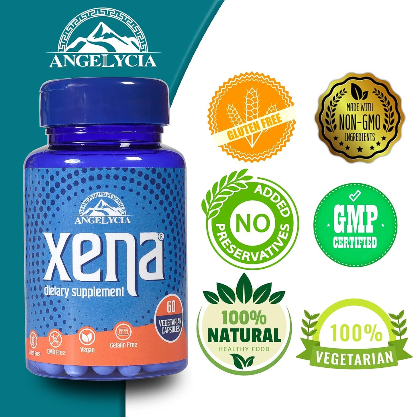 Organic Ashwagandha Capsules with Black Maca and Tongkat Ali - 60 Vegetarian 500mg Capsules