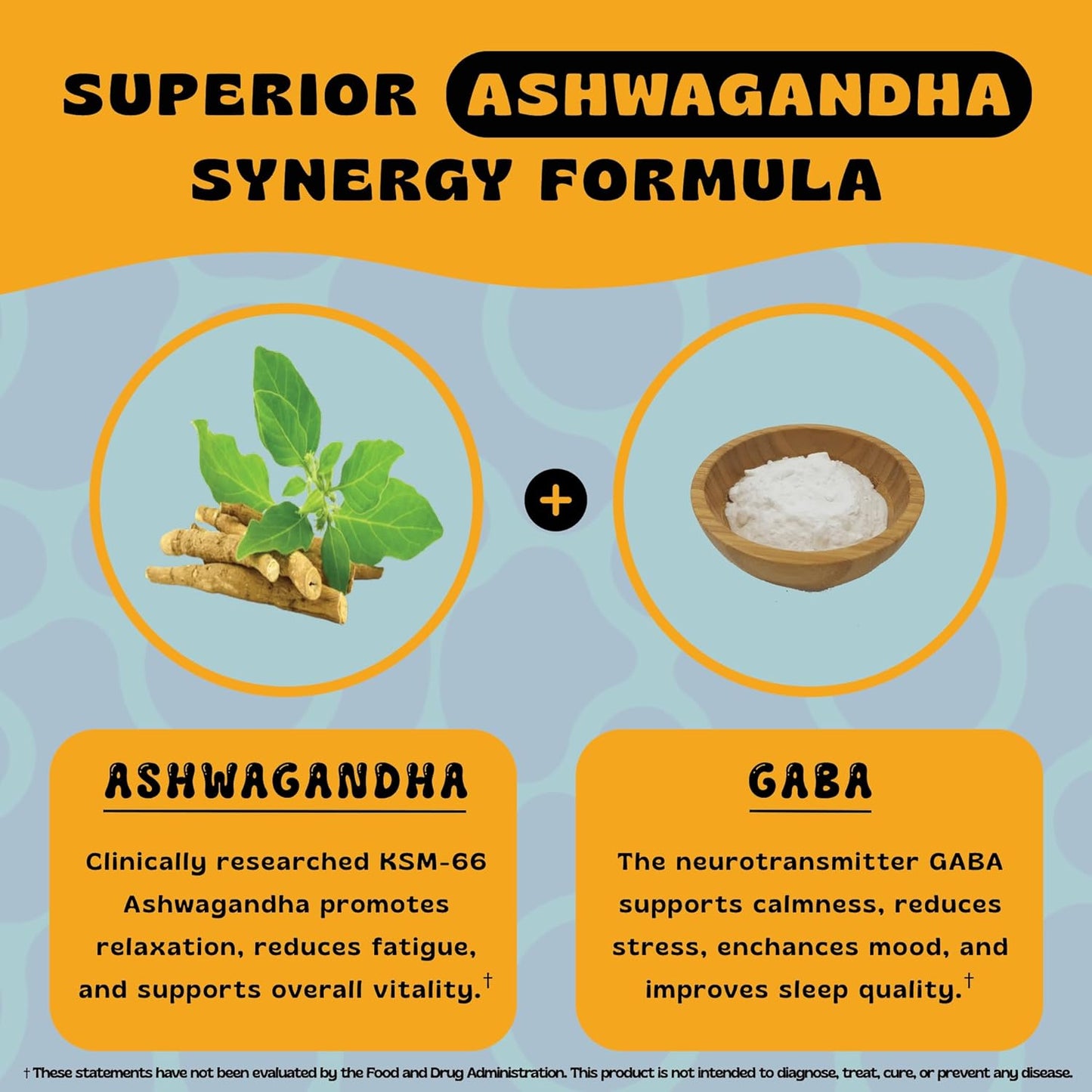 Organic Ashwagandha KSM 66 & GABA Strips for Stress Relief, Sleep - Fast-Acting, Vegan, Sugar-Free - 30 Count