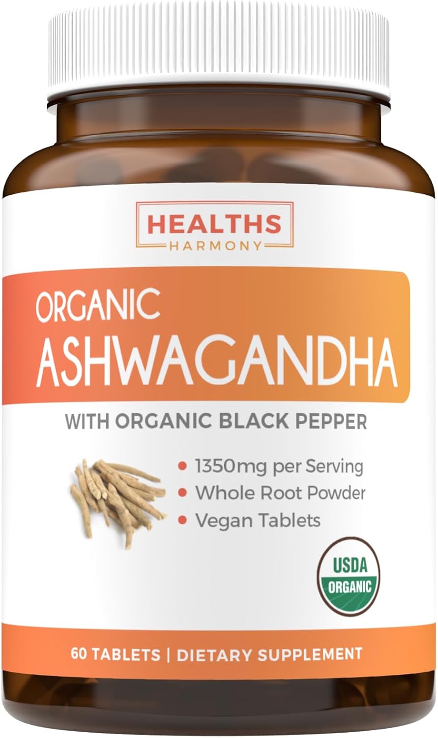 Organic Ashwagandha & L-Tyrosine Adrenal Support Bundle (1-Month Supply)