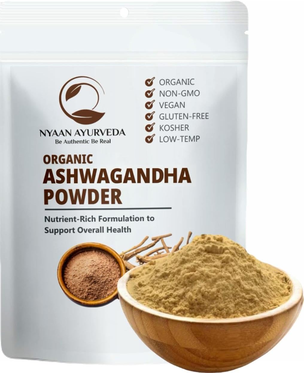 Organic Ashwagandha Root Powder for Stress Relief, Energy, Sleep, and Mood Support - 100gm Pack | Vegan, Non-GMO, Gluten-Free - Immune Health and Muscle Recovery from India