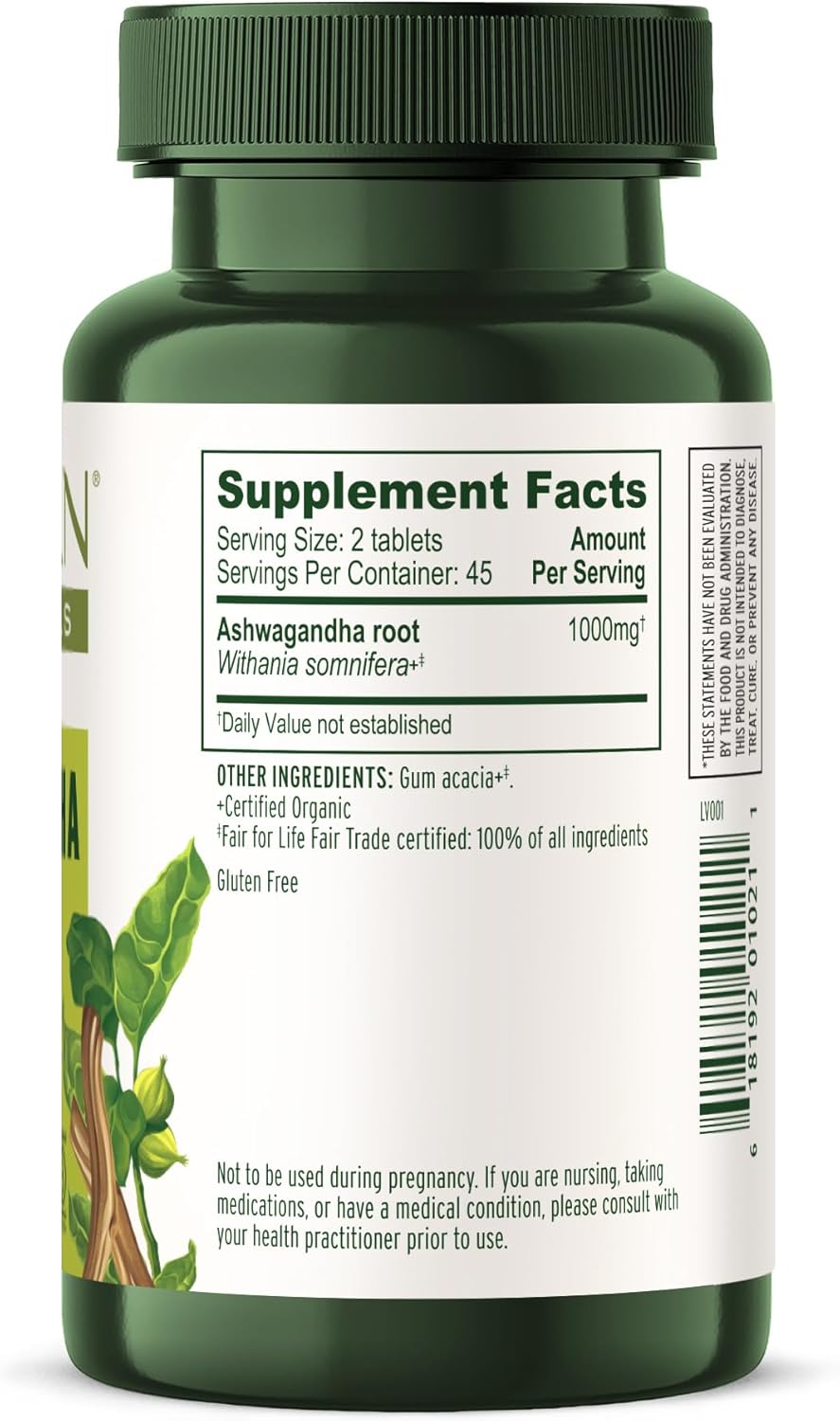 Organic Ashwagandha Root Tablets for Natural Energy and Stress Support - 90 Count Vegan Tablets - Non-GMO Adaptogen Supplement