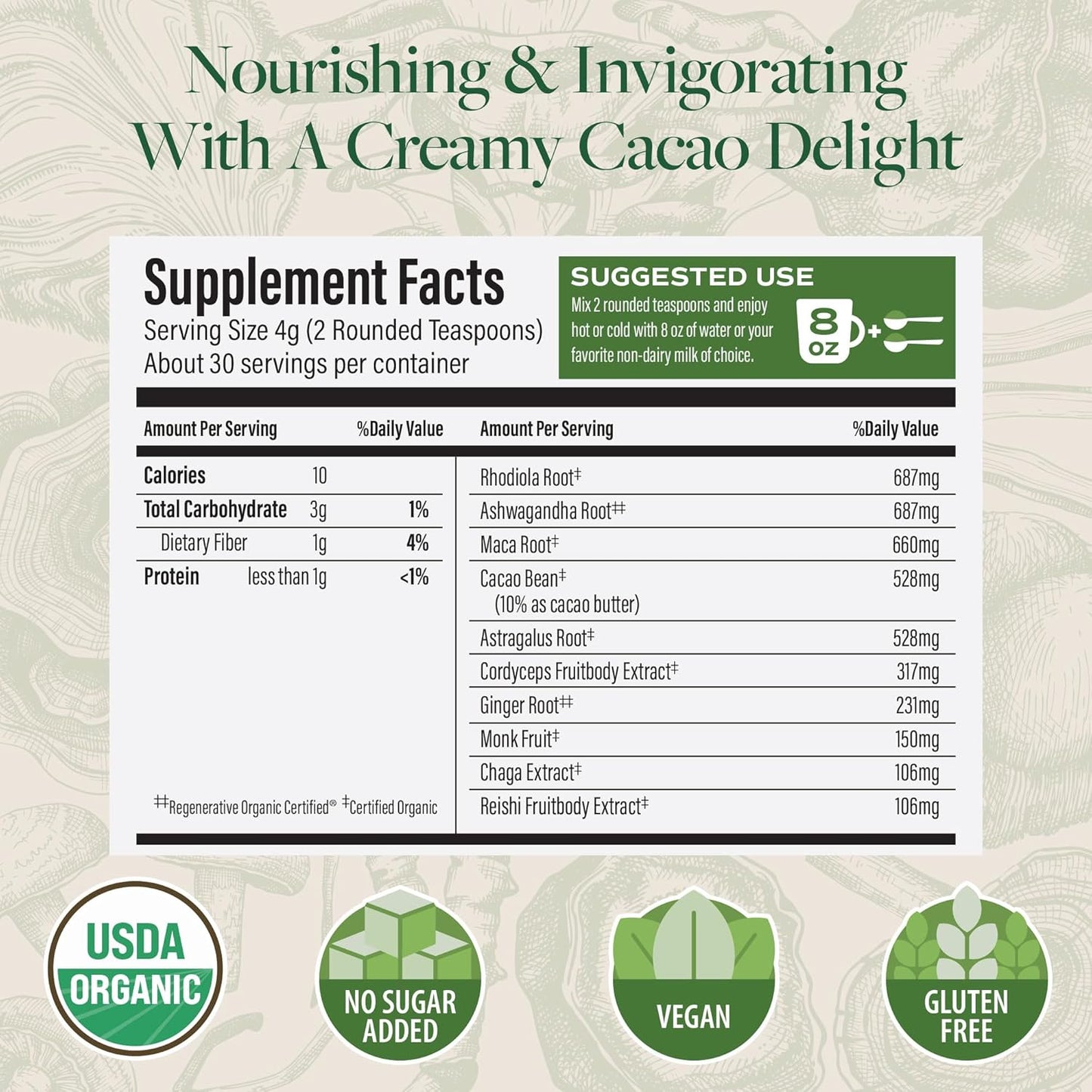Organic Ashwagandha & Super Mushroom Blend for Daily Immune Support