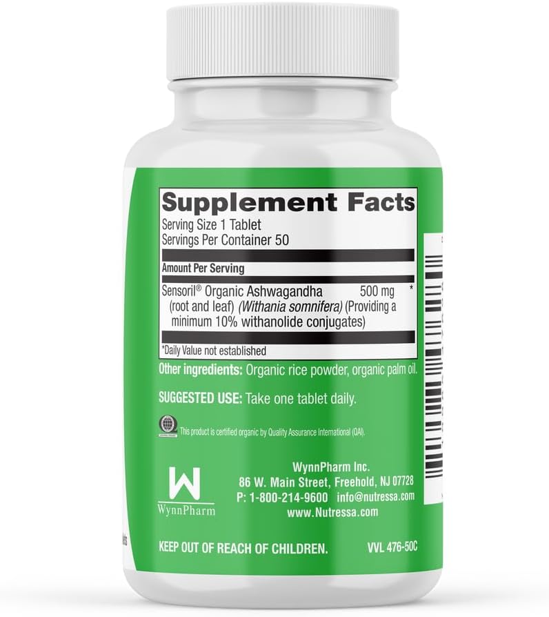 Organic Ashwagandha Supplement by Nutressa - Natural Stress Relief and Immune Support