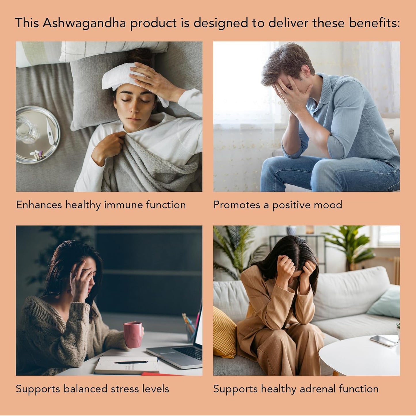 Organic Ashwagandha Supplements 1500mg Equivalent | Stress Relief, Immune Health, Energy Support | Non-GMO Gluten Free | 1 Bottle-120 Capsules-2mo Supply