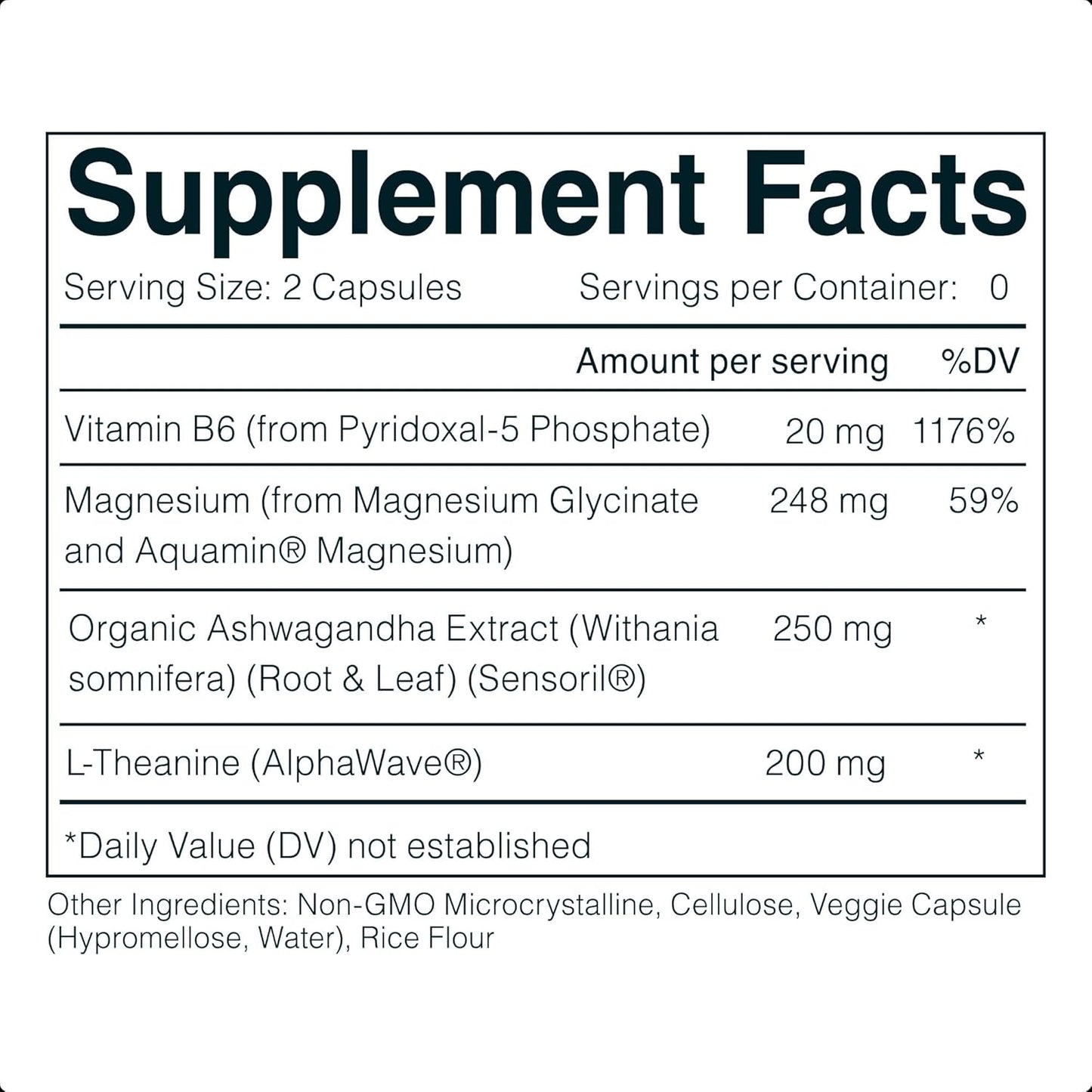 Organic AshwaMag with 5 Clinically Studied Ingredients: Ashwagandha, Magnesium, L-Theanine, Vitamin B6