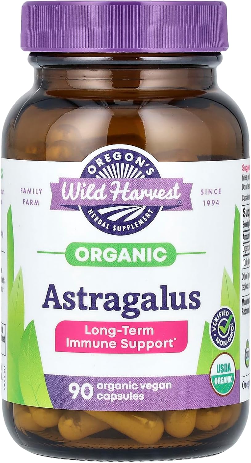 Organic Astragalus Capsules for Long-Term Immune Support - 90 Count from Oregon's Wild Harvest