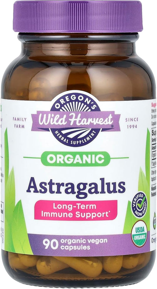 Organic Astragalus Capsules for Long-Term Immune Support - 90 Count from Oregon's Wild Harvest